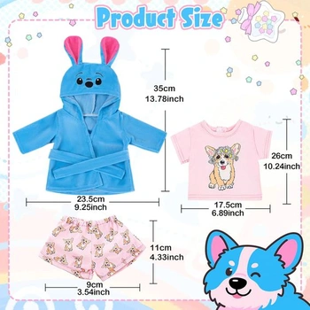 2 sady oblečenia pre bábiky kompatibilné s bábikami New Born o veľkosti 35-43 cm, modré oblečenie,