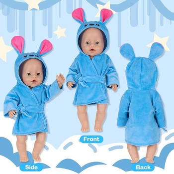 2 sady oblečenia pre bábiky kompatibilné s bábikami New Born o veľkosti 35-43 cm, modré oblečenie,