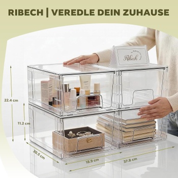 Úložný box Ribech průhledné