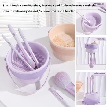 MSQ Skladacia silikónová miska na štetce na make-up, podložka na čistenie štetcov Mauvedives