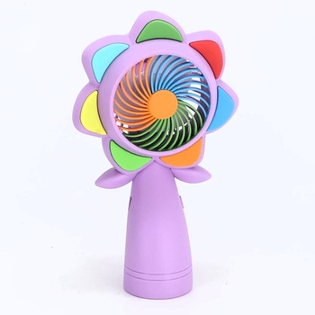 Ruční ventilátor Aohcae s květinovým vzorem, LED osvětlením, mini ventilátor, dobíjecí USB,
