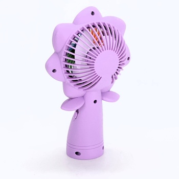 Ruční ventilátor Aohcae s květinovým vzorem, LED osvětlením, mini ventilátor, dobíjecí USB,