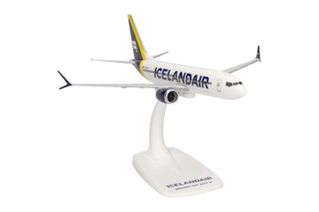 Model letadla Herpa Snap-Fit Icelandair Boeing 737 Max 8 - žlutý ocasní pruh, miniatura v měřítku