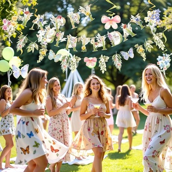 SUNBEAUTY 12dielna kvetinová girlanda s divokými kvetmi, špirálová dekorácia, závesné špirály,