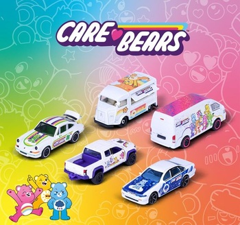 Súprava autíčok Majorette Care Bears, 5 kovových autíčok, každé cca 7,5 cm