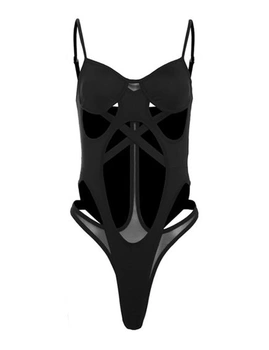 SNOMYRS Dámské spodní prádlo, výřez, špagetová ramínka, body, rave outfity, klubové oblečení, dutý
