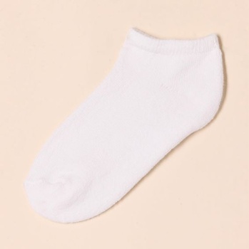 Detské unisex nízke bavlnené ponožky s prešívaním Amazon Essentials, 2-3 roky, biele/biele s farebným