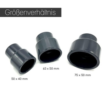 Redukčná objímka z PVC 75/63 mm x 50 mm rovná - 16 barov - bm210 75/63 x 50 mm 1