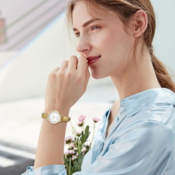 Dámske hodinky JewelryWe, elastické hodinky pre seniorov, analógové quartzové náramkové hodinky,