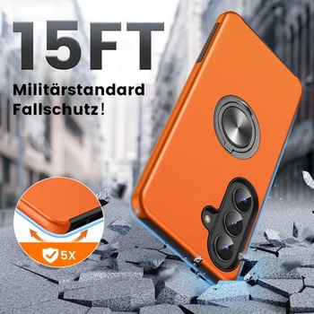 Puzdro Doeshine pre Samsung Galaxy S26 so stojanom, oranžové Samsung Galaxy S26 oranžové