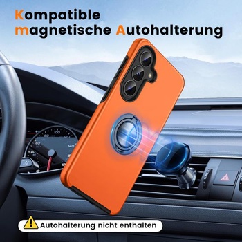 Puzdro Doeshine pre Samsung Galaxy S26 so stojanom, oranžové Samsung Galaxy S26 oranžové