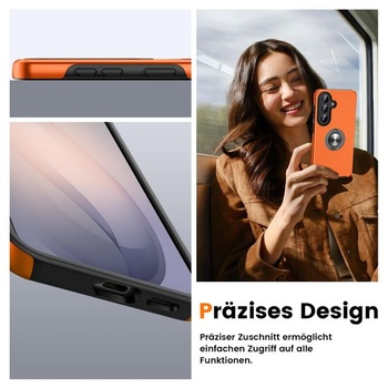 Puzdro Doeshine pre Samsung Galaxy S26 so stojanom, oranžové Samsung Galaxy S26 oranžové