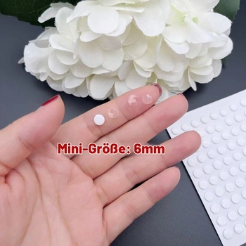 JZK 600 kusů miniaturních samolepicích teček 6 mm, průhledná lepicí páska pro okamžité upevnění a