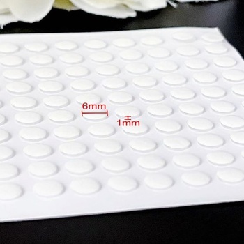 JZK 600 kusov miniatúrnych samolepiacich bodiek 6 mm, priehľadná lepiaca páska pre okamžité upevnenie a