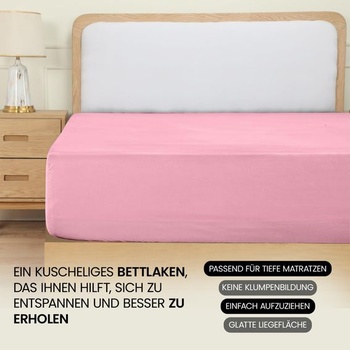 Posteľná bielizeň Utopia - Napínacia prestieradlo 135x190cm - Ružová Ružová 135x190 cm