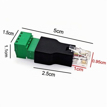Adaptér JZK RJ11 zástrčka na 4pinovú skrutkovaciu svorkovnicu Konektor RJ11 6P4C na 4pinovú