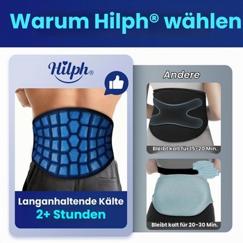 Hilph Extra veľká chladiaca podložka na chrbát, 2hodinová dlhotrvajúca chladivá terapia