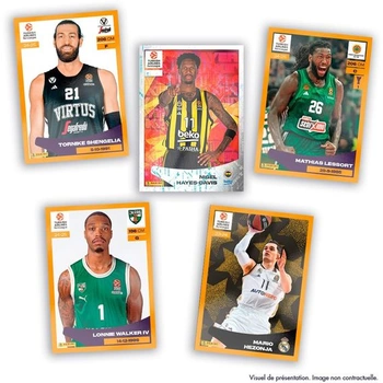 Oficiální kolekce samolepek Panini Euroligy Turkish Airlines 2024/25, blistrové balení, 10 pouzder