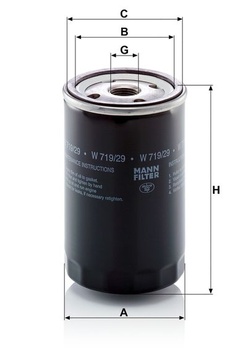 Olejový filtr MANN-FILTER, W 719/29
