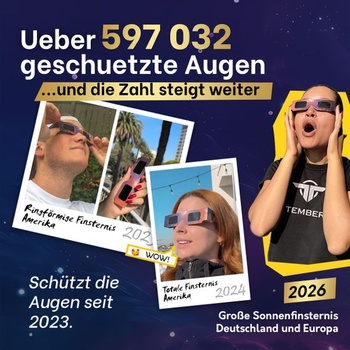 Okuliare Tember Eclipse (4 kusy) - certifikované podľa ISO 12312-2:2015 a testované CE - Okuliare Eclipse