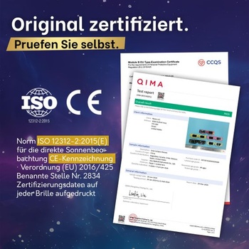 Okuliare Tember Eclipse (4 kusy) - certifikované podľa ISO 12312-2:2015 a testované CE - Okuliare Eclipse