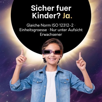 Okuliare Tember Eclipse (4 kusy) - certifikované podľa ISO 12312-2:2015 a testované CE - Okuliare Eclipse