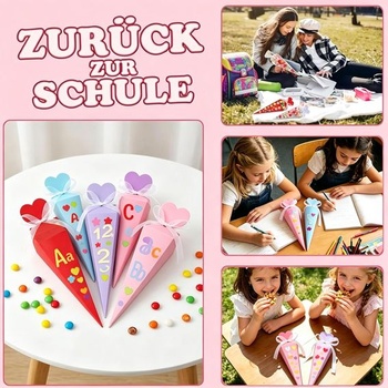 35 malých školských kornútov, mini školské kornúty na plnenie, malé školské kornútky na začiatok školy a