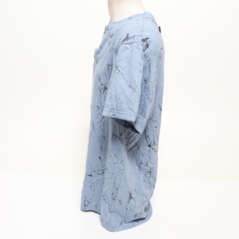 Pánske tričko HMIYA, 100% bavlna, vintage henley, krátky rukáv, letné, ležérne, veľkosť XL, čierna,