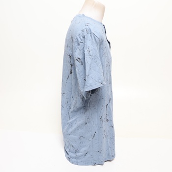Pánske tričko HMIYA, 100% bavlna, vintage henley, krátky rukáv, letné, ležérne, veľkosť XL, čierna,