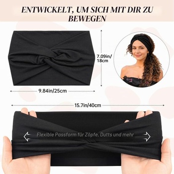 4 ks dámskych tenkých čeleniek, dámske športové čelenky - široké elastické mäkké čelenky na jogu,