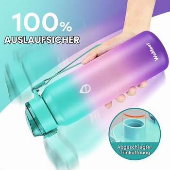 Termoska WEMEET z nerezovej ocele 1 liter s odnímateľnou slamkou, [18/10 nerezová oceľ] fľaša na pitie