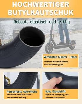 LAOYE 2dielna sada 10-palcových duší 10x2,125 s ventilom uhlom 45°, vhodná pre elektrické kolobežky,