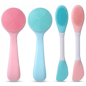 Sada 4 silikónových kefiek na tvár, 2v1 čistiaca kefa na tvár, exfoliačná čistiaca kefa -