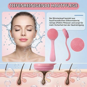 Sada 4 silikónových kefiek na tvár, 2v1 čistiaca kefa na tvár, exfoliačná čistiaca kefa -