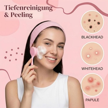 Sada 4 silikónových kefiek na tvár, 2v1 čistiaca kefa na tvár, exfoliačná čistiaca kefa -