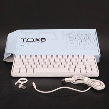 Herná klávesnica TMKB T63 mechanická bezdrôtová s červeným spínačom, Bluetooth / 2,4G / s káblom,