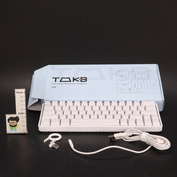 Herná klávesnica TMKB T63 mechanická bezdrôtová s červeným spínačom, Bluetooth / 2,4G / s káblom,