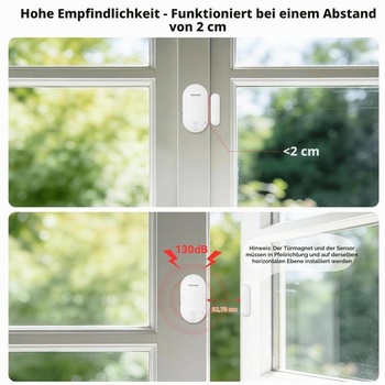 TECKNET Dverný alarm, okenný alarm, ochrana proti vlámaniu, bezdrôtový obojsmerný okenný senzor,