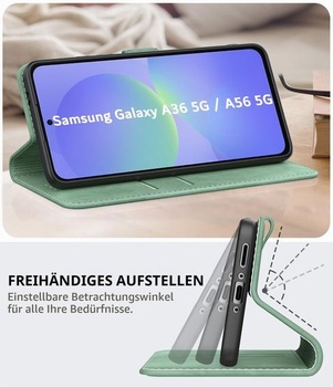 Pouzdro na telefon pro Samsung Galaxy A36 5G / A56 5G, prémiové pouzdro z PU kůže, nárazuvzdorné