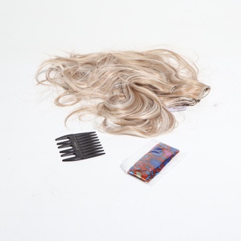 BARSDAR Clip in vlasové prodlužování blond, 50 cm vlnité clip in prodlužování vlasů pro ženy 5 ks