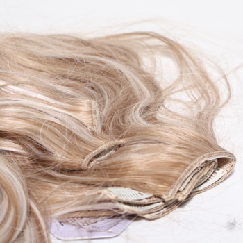 BARSDAR Clip in vlasové prodlužování blond, 50 cm vlnité clip in prodlužování vlasů pro ženy 5 ks