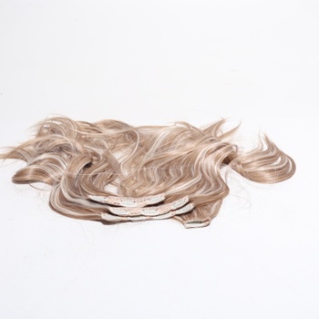 BARSDAR Clip in vlasové prodlužování blond, 50 cm vlnité clip in prodlužování vlasů pro ženy 5 ks