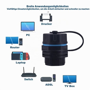 2x RJ45 zásuvka pre montáž do panelu, vodotesná IP68, LAN káblová spojka