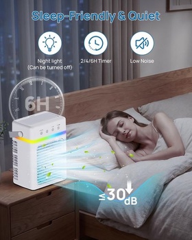 Prenosná mini klimatizácia, 900 ml, odparovací chladič vzduchu s 3 úrovňami chladenia, 3 režimy
