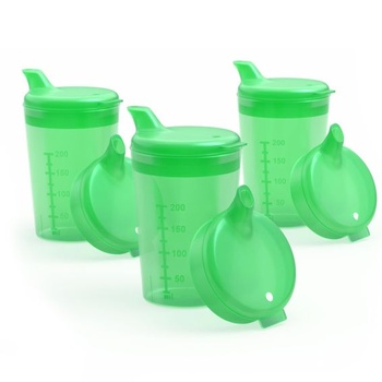 Balenie 3 kusov 250ml téglikov/pomôcok na pitie pre dospelých, každý s dvoma viečkami (s veľkým a malým