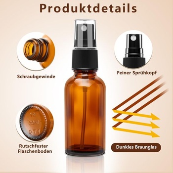 100ml hnedé sklenené rozprašovače, sada 4 kusov, znovu naplniteľné, malé, prázdne rozprašovače k