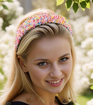 Široká třpytivá čelenka pro ženy, čelenka pro dívky, bonbónová čelenka, damská čelenka, růžová