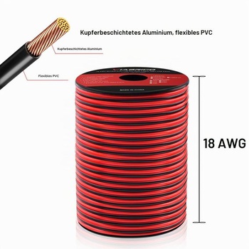 VIABRICO 0,75 mm² 18 AWG Elektrický propojovací kabel Celkem 60 metrů [30 metrů černý a 30 metrů