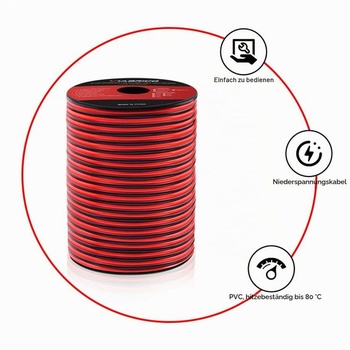 VIABRICO 0,75 mm² 18 AWG Elektrický propojovací kabel Celkem 60 metrů [30 metrů černý a 30 metrů