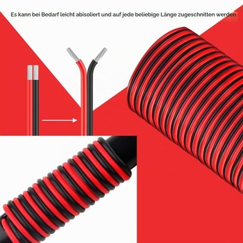 VIABRICO 0,75 mm² 18 AWG Elektrický propojovací kabel Celkem 60 metrů [30 metrů černý a 30 metrů